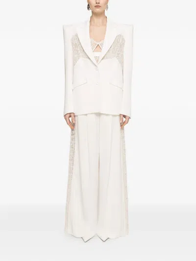 Nissa Lace-insert Blazer In White