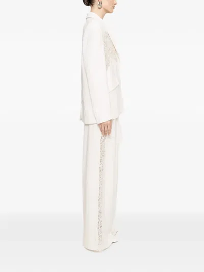 Nissa Lace-insert Blazer In White