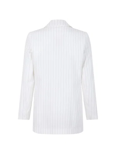 Merci Pinstripe-pattern Single-breasted Blazer In White