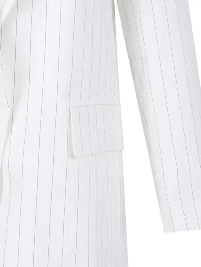 Merci Pinstripe-pattern Single-breasted Blazer In White