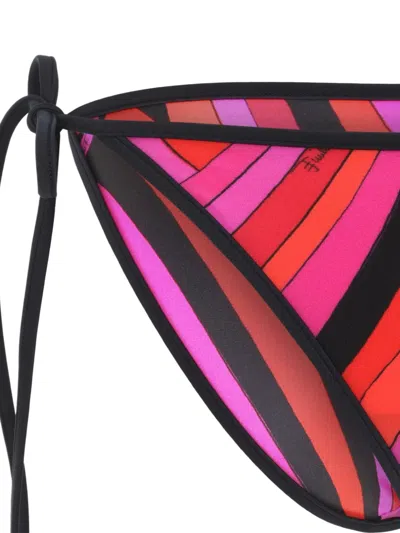 Pucci Low Rise Bikini Bottom Vibrant Pattern In Pink