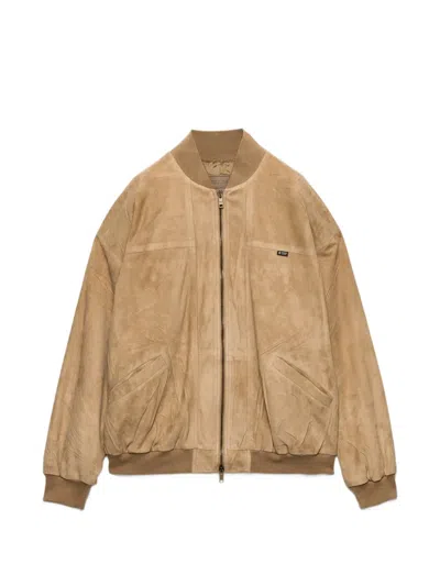 Prada Suede Jacket In Brown