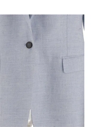 Tagliatore Adrianne Herringbone-pattern Single-breasted Blazer In Blue
