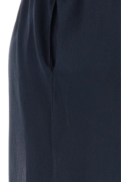 Ferragamo Navy Blue Polyester Pant In Blue