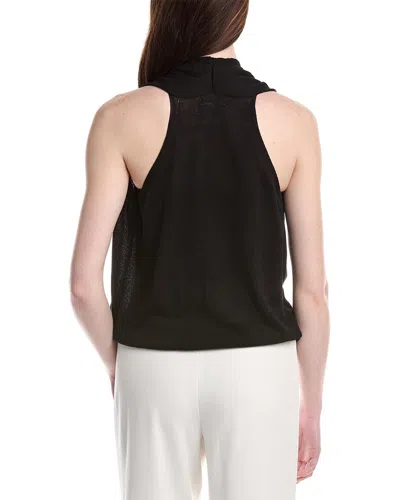 Max Studio Linen-blend Drape Top In Blue