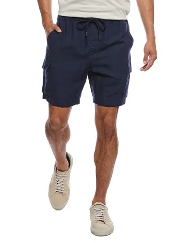 Onia Air Linen-blend Pull-on Cargo Short In Blue