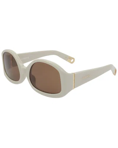 Jacquemus Colapso 50mm Rectangular Sunglasses In Brown
