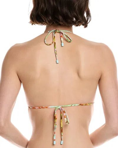 Monte And Lou Reversible Slide Triangle Bikini Top In Multi