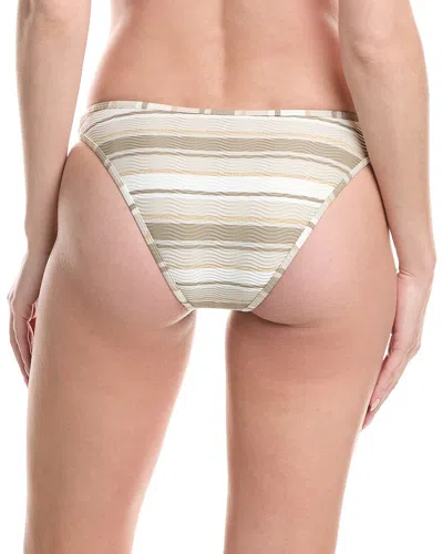 Ramy Brook Striped Isla Bikini Bottom In Gray