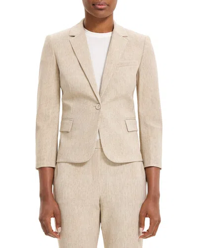 Theory Printed Ponte Blazer In Brown
