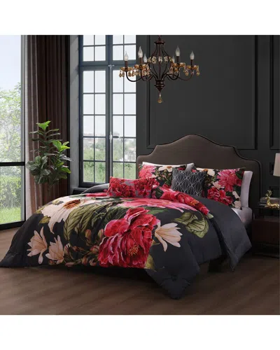 Bebejan 220 Thread Count Flower Garland Reversible Comforter Set In Multi