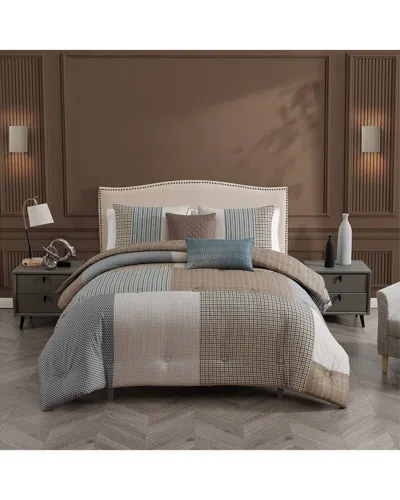 Bebejan 220 Thread Count Tranquil Patch Reversible Comforter Set In Multi
