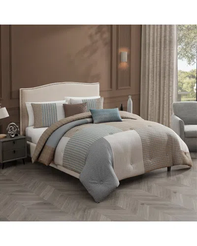 Bebejan 220 Thread Count Tranquil Patch Reversible Comforter Set In Multi