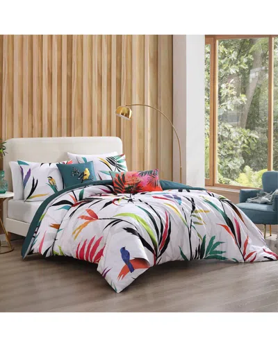 Bebejan 220 Thread Count Tropical Fusion Reversible Comforter Set In Multi