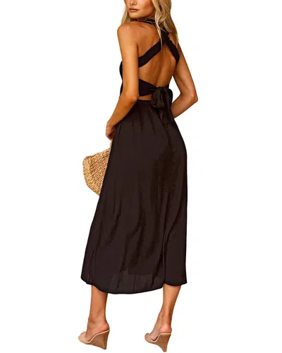 Leon Gori Solid Midi Dress In Black