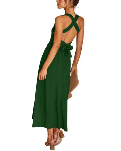 Leon Gori Solid Midi Dress In Green