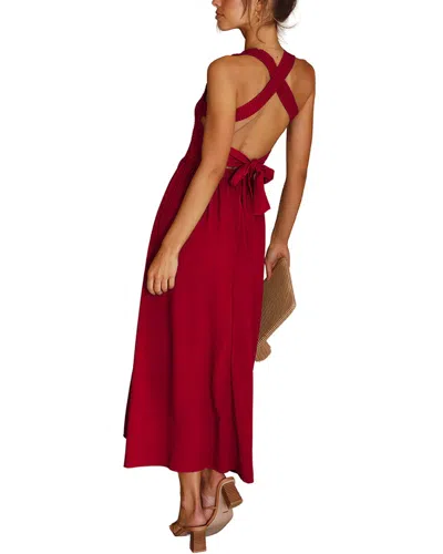 Leon Gori Solid Midi Dress In Red