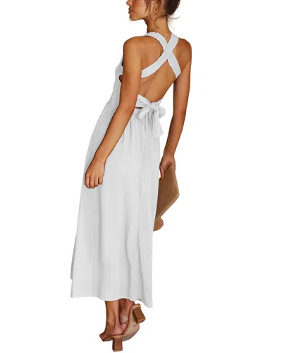 Leon Gori Solid Midi Dress In White