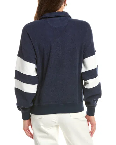 Faherty Beach Fleece 1/4-zip Pullover In Blue