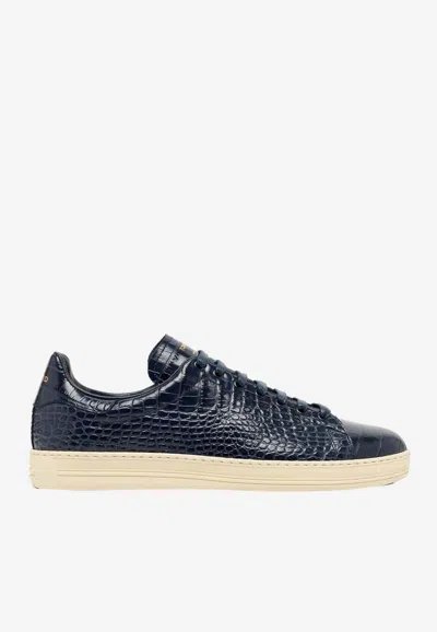 Tom Ford Warwick Alligator-print Leather Sneakers In Multi