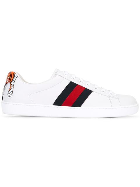 Gucci New Ace Tiger Sneakers In Bianco Tiger | ModeSens