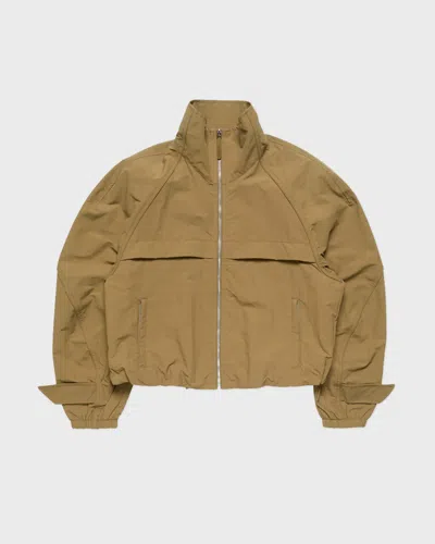 Acne Studios Tan Nylon Logo Jacket In Brown