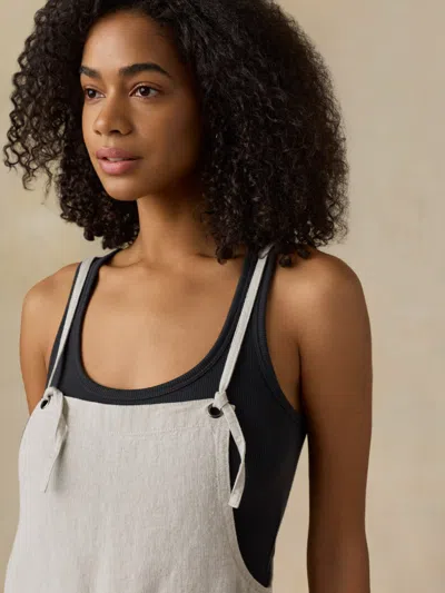 Faherty Sun Strider Linen Romper In White