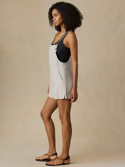 Faherty Sun Strider Linen Romper In White