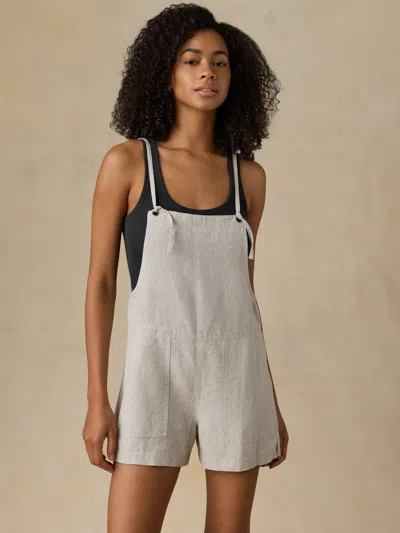 Faherty Sun Strider Linen Romper In White