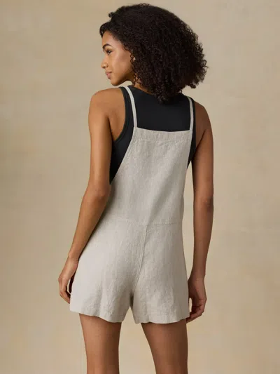 Faherty Sun Strider Linen Romper In White