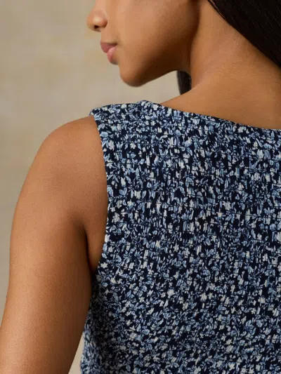 Faherty Sophia Smocked Dress In Blue
