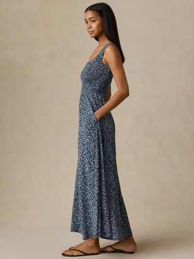 Faherty Sophia Smocked Dress In Blue