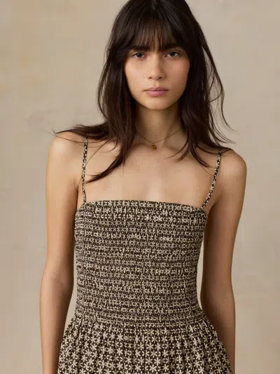 Faherty Coastal Poplin Lucia Dress In Brown
