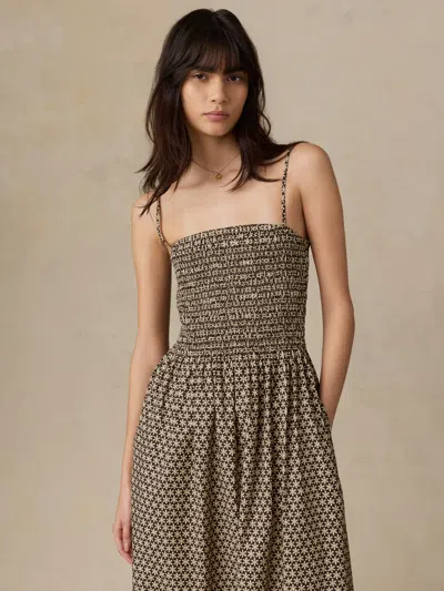 Faherty Coastal Poplin Lucia Dress In Brown