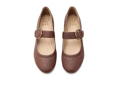 Frye Carson Mary Jane Flat In Brown