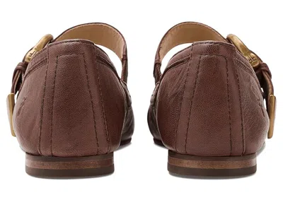 Frye Carson Mary Jane Flat In Brown