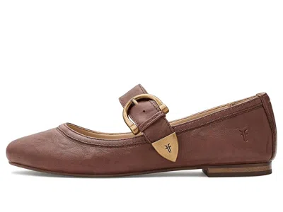 Frye Carson Mary Jane Flat In Brown