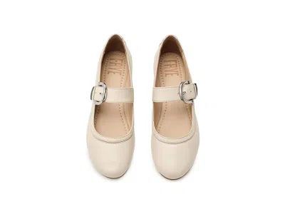 Frye Carson Mary Jane Flat In Neutral