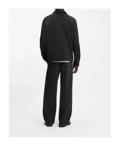 Hugo Boss Oversize-fit Shirt In Cotton Twill With Patch Pockets In Black