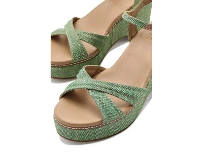 Naturalizer Dovie Raffia Ankle Strap Platform Sandal In Gold