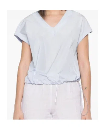 Herno Polyester Drawstring-hem V-neck Top In Blue
