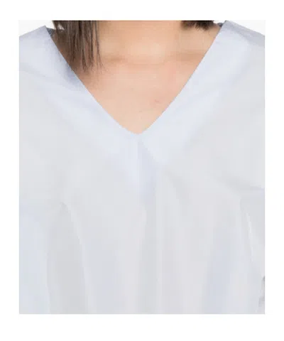 Herno Polyester Drawstring-hem V-neck Top In Blue