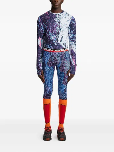 Aztech Mountain Printed Performance Top In Blue