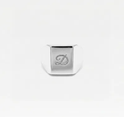 Skf The Script Rectangle Signet Ring In Gold