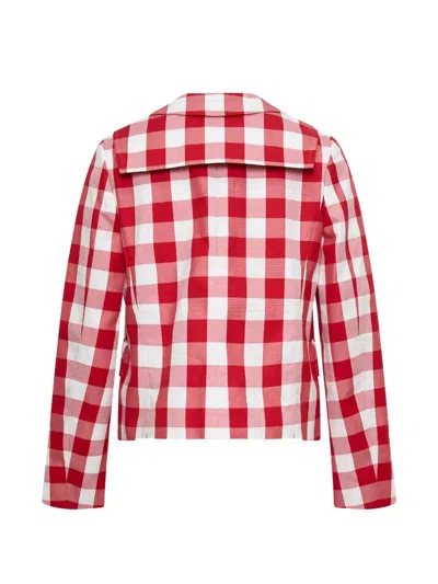 Comme Des Garcons Girl Gingham Jacket In Red