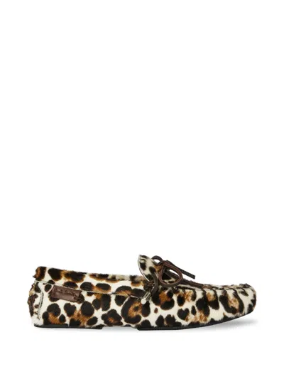 Paul Smith Womens Loafers Sonna Leopard Print Bow In Brown