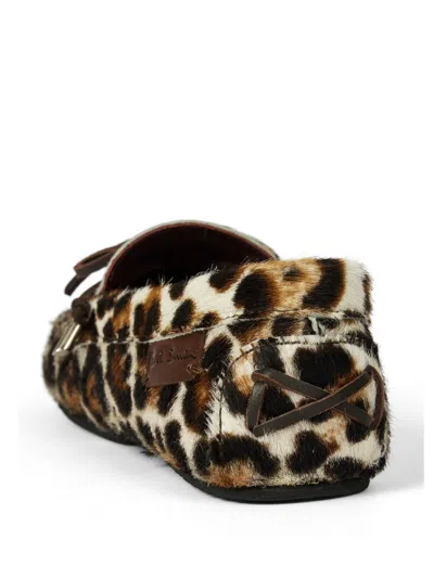 Paul Smith Womens Loafers Sonna Leopard Print Bow In Brown