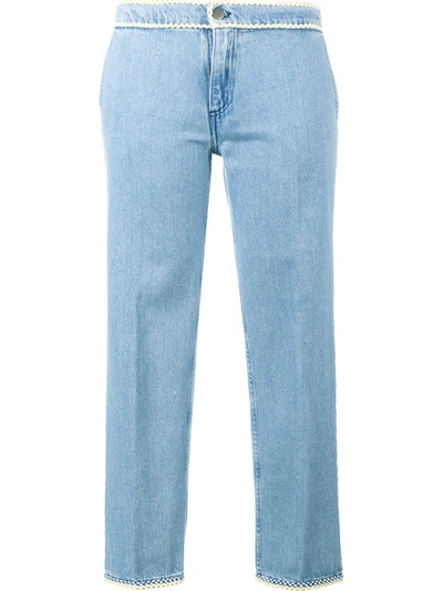 Jour/né Cropped Jeans With Piping In Blue
