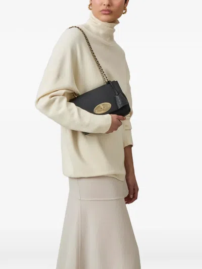 Mulberry Lily Convertible Leather Shoulder Bag In Glossy Goat Black