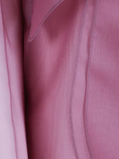 Antonelli Translucent Silk Belted Wrap Jacket In Pink